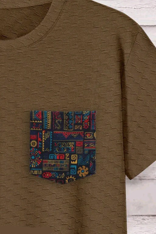 Men's Round Neck Cotton Blend T-Shirt – Half Sleeve