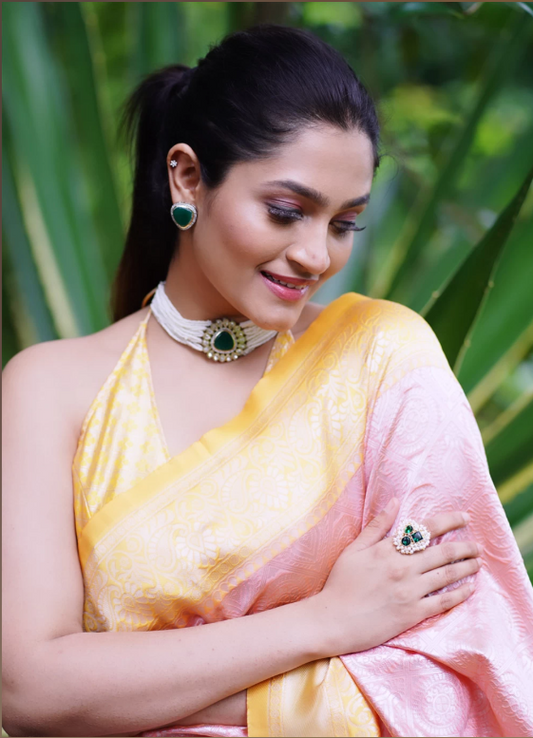 Opulent Pink Color Kanjeevaram Silk Saree For Festive Collection