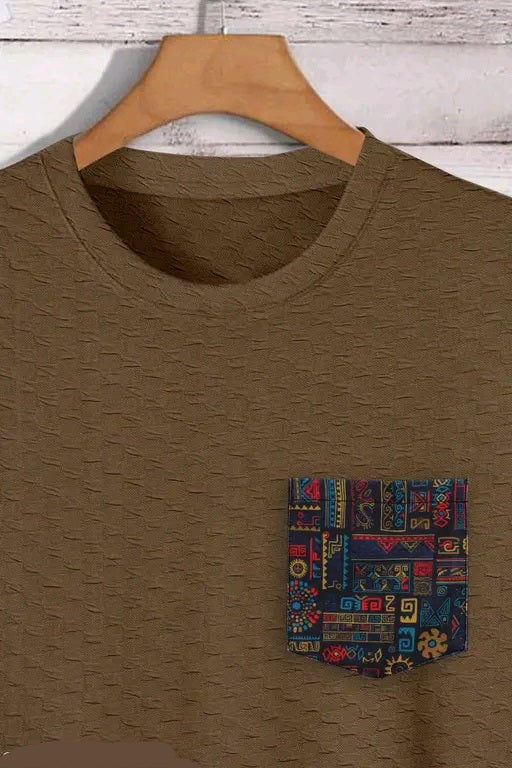 Men's Round Neck Cotton Blend T-Shirt – Half Sleeve